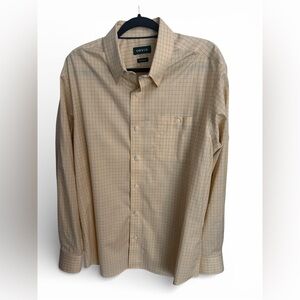 Orvis Men’s Yellow Classic Fit Button Up Casual Shirt Size L